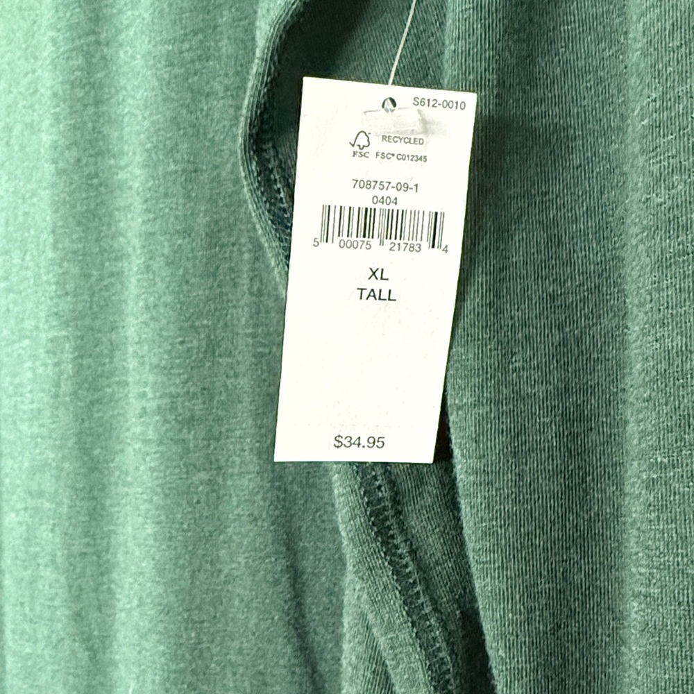 GAP Classic Green Long Sleeve Feather Turtleneck Women's Top, Size XL Tall NWT - Picture 2 of 8